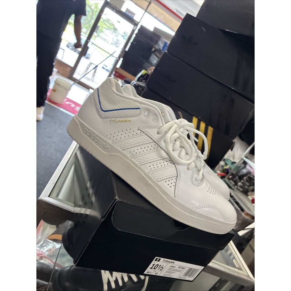 Adidas Tyshawn White Blue Bird Gold Skate Shoes JI0867 Men's Size 10.5 New